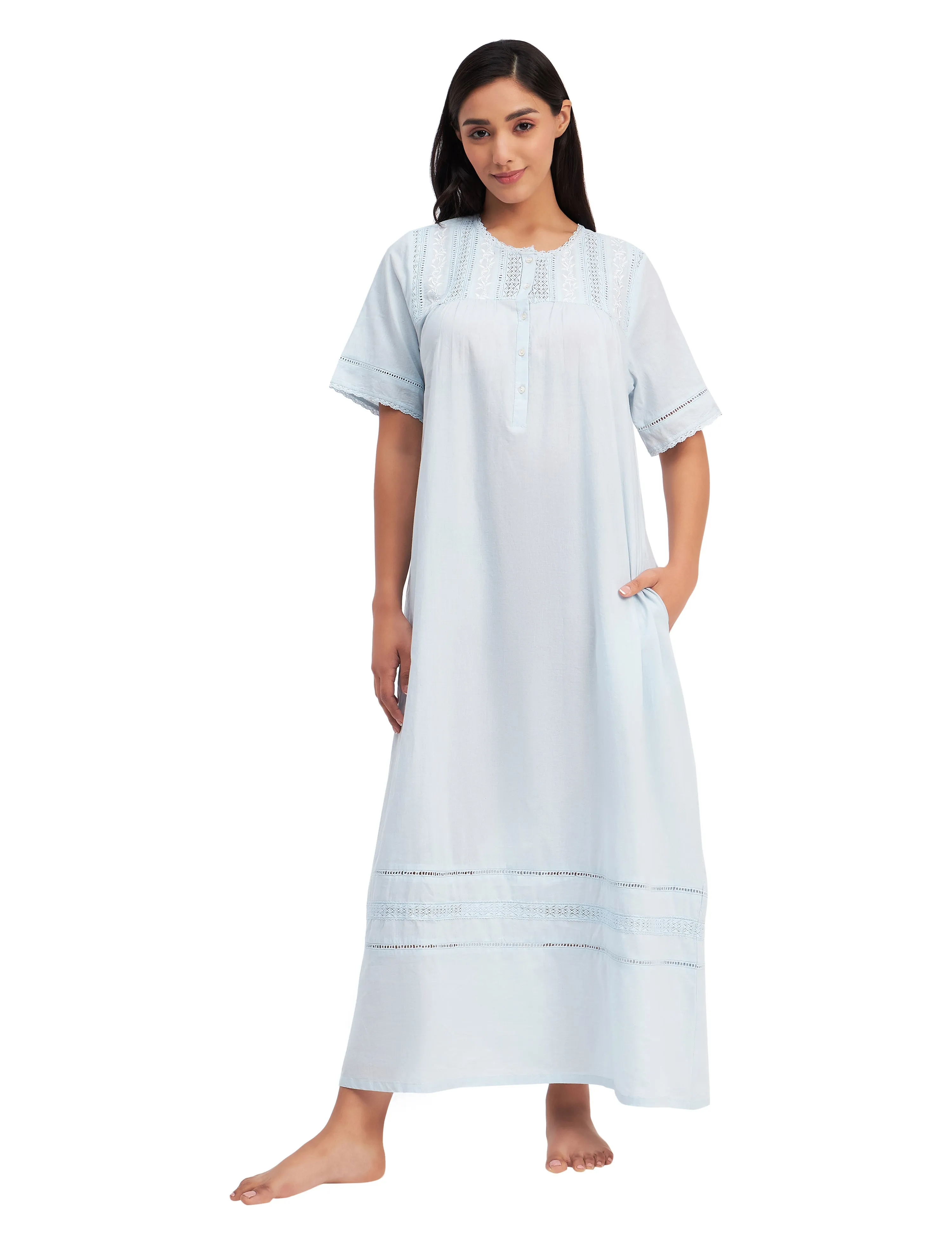 Victorian Maxi Dress Short Sleeve