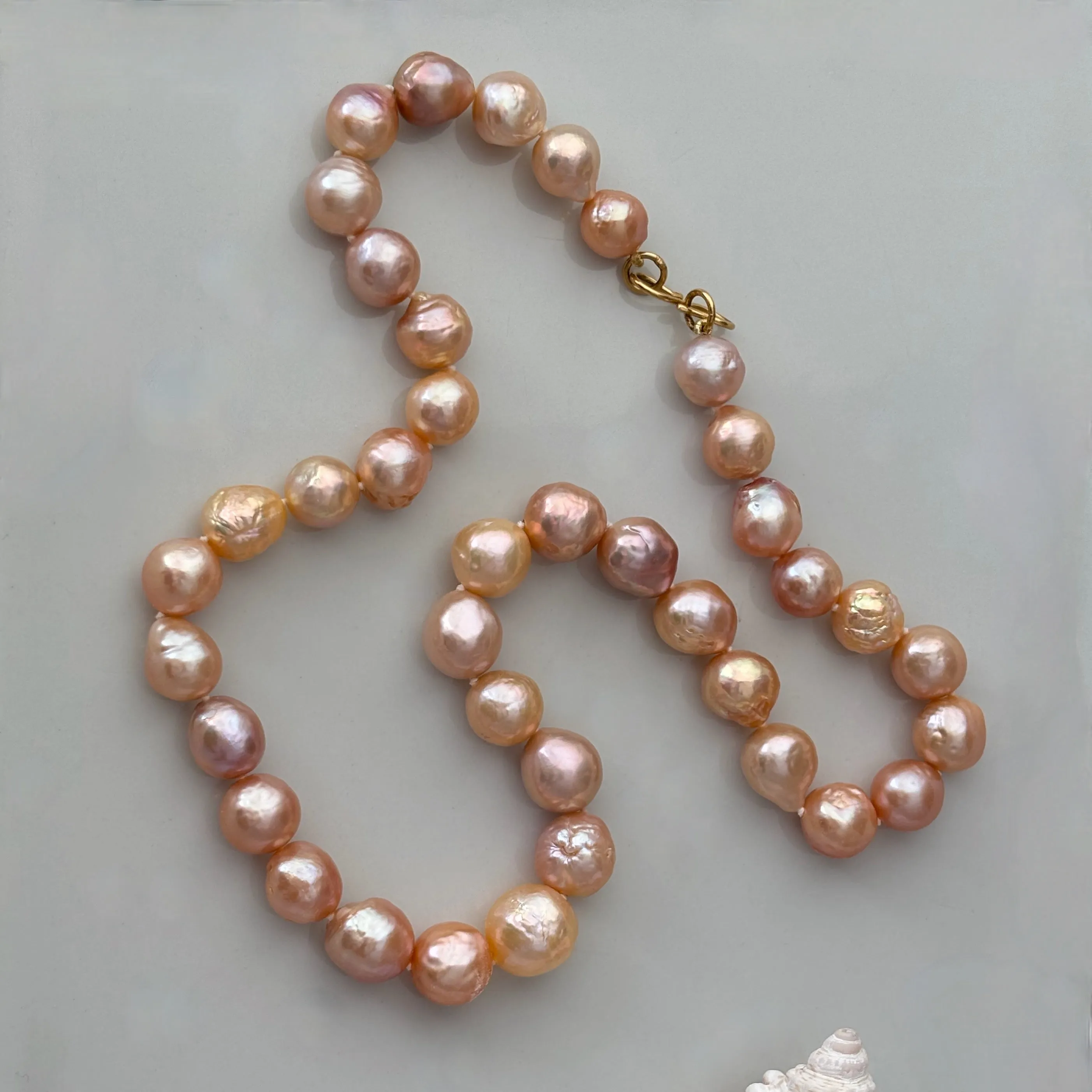 warm peaches Japan Kasumi pearl necklace