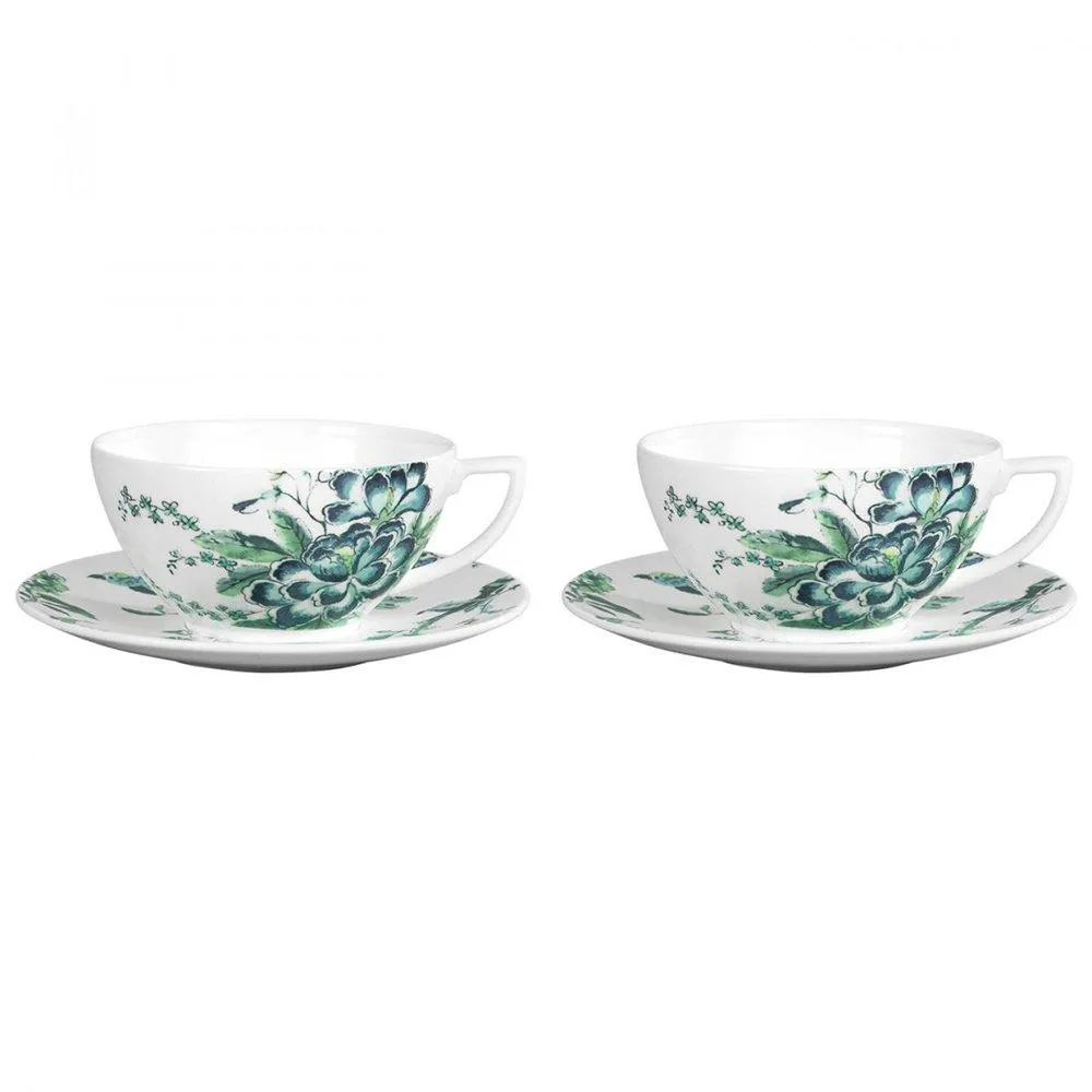 Wedgwood Jasper Conran Chinoiserie Teacup & Saucer White Set of 2