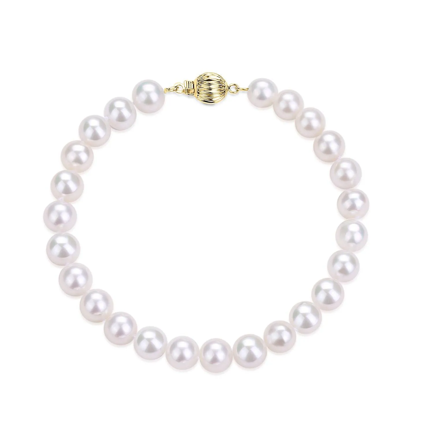 White Freshwater Pearl Bracelet, 7.5-8.0mm