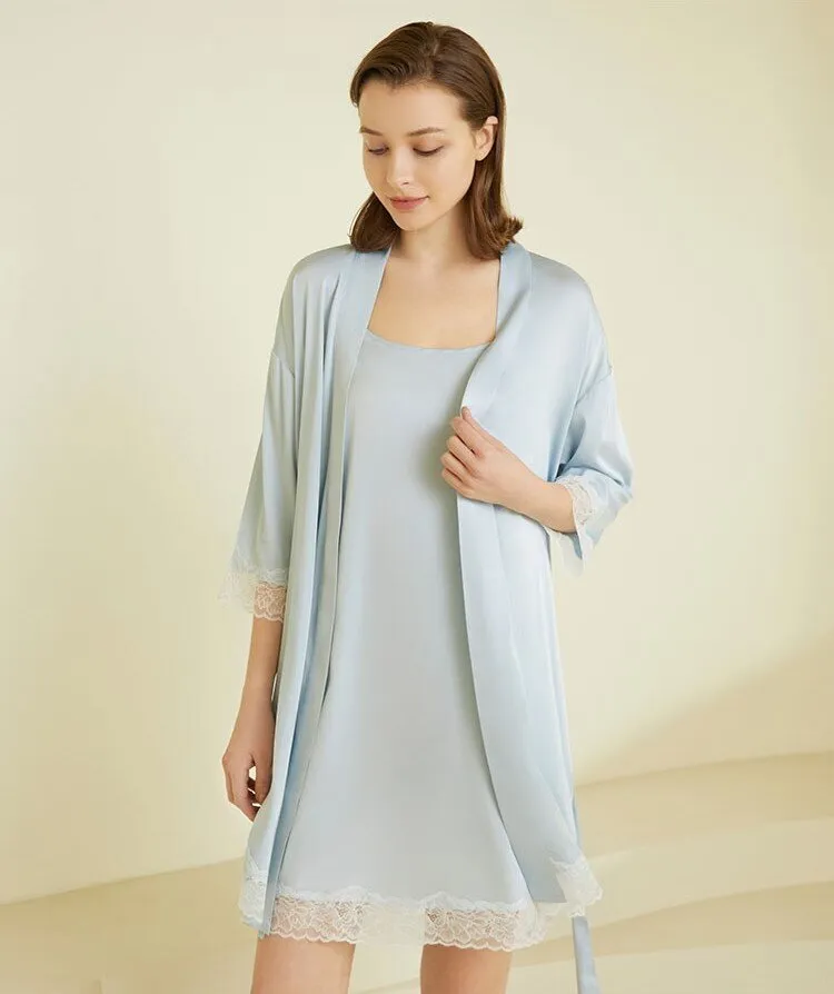 Women's Laced Chiffon Dressing Gown