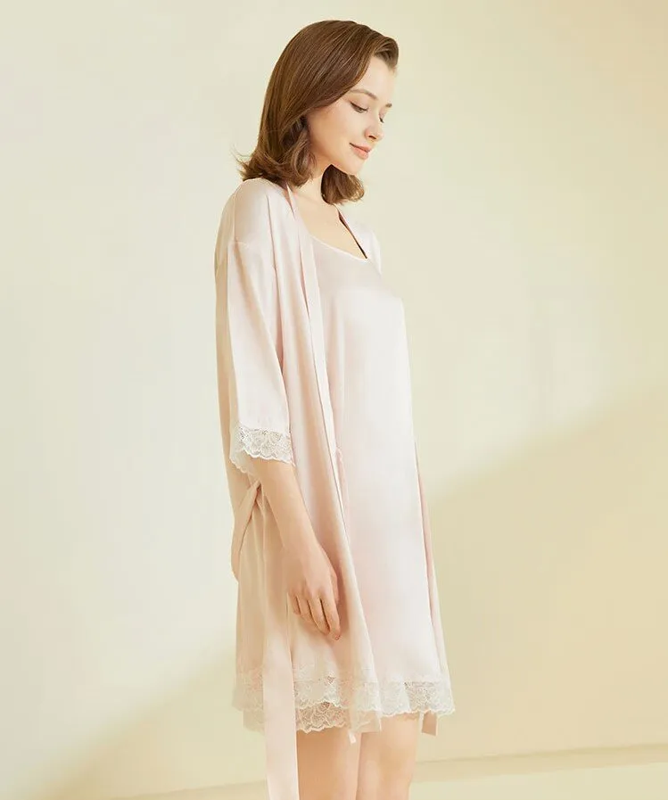 Women's Laced Chiffon Dressing Gown