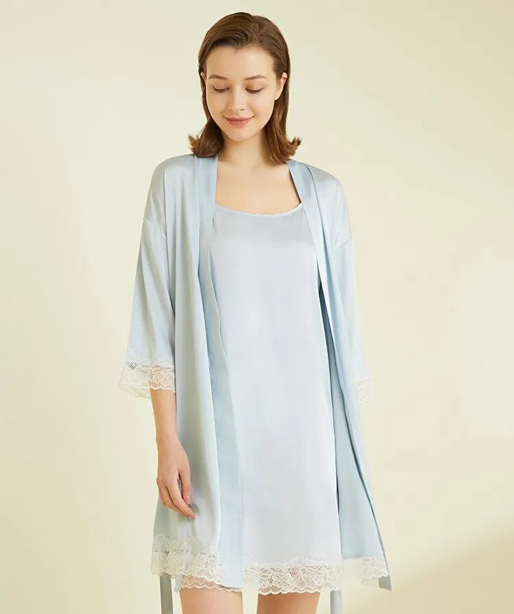 Women's Laced Chiffon Dressing Gown