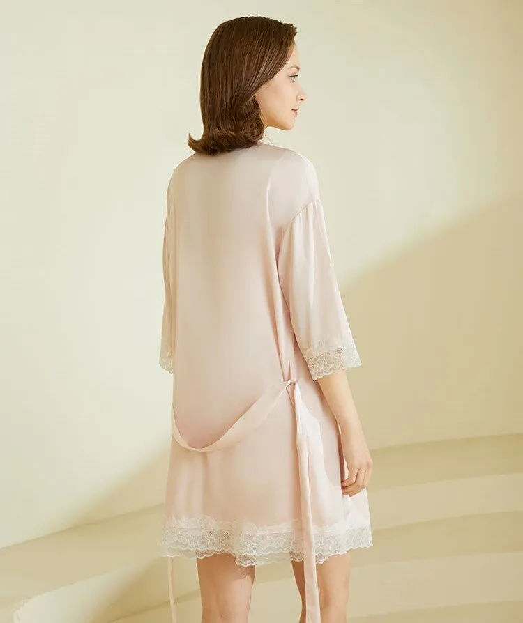 Women's Laced Chiffon Dressing Gown