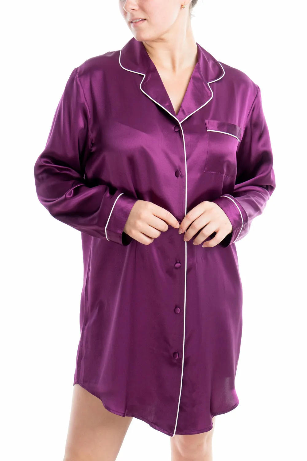 Women's Silk Sleepwear 100% Silk Sleepshirt