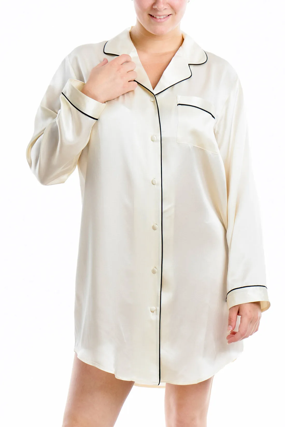 Women's Silk Sleepwear 100% Silk Sleepshirt