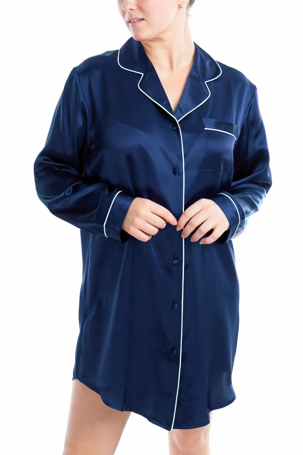 Women's Silk Sleepwear 100% Silk Sleepshirt