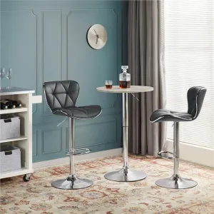 Yaheetech 22.4-30.3 Inch Adjustable Seat Height PU Leather Swivel Bar Chairs