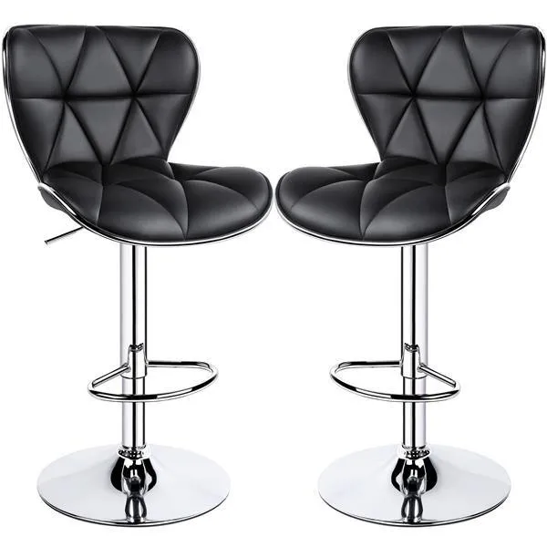 Yaheetech 22.4-30.3 Inch Adjustable Seat Height PU Leather Swivel Bar Chairs