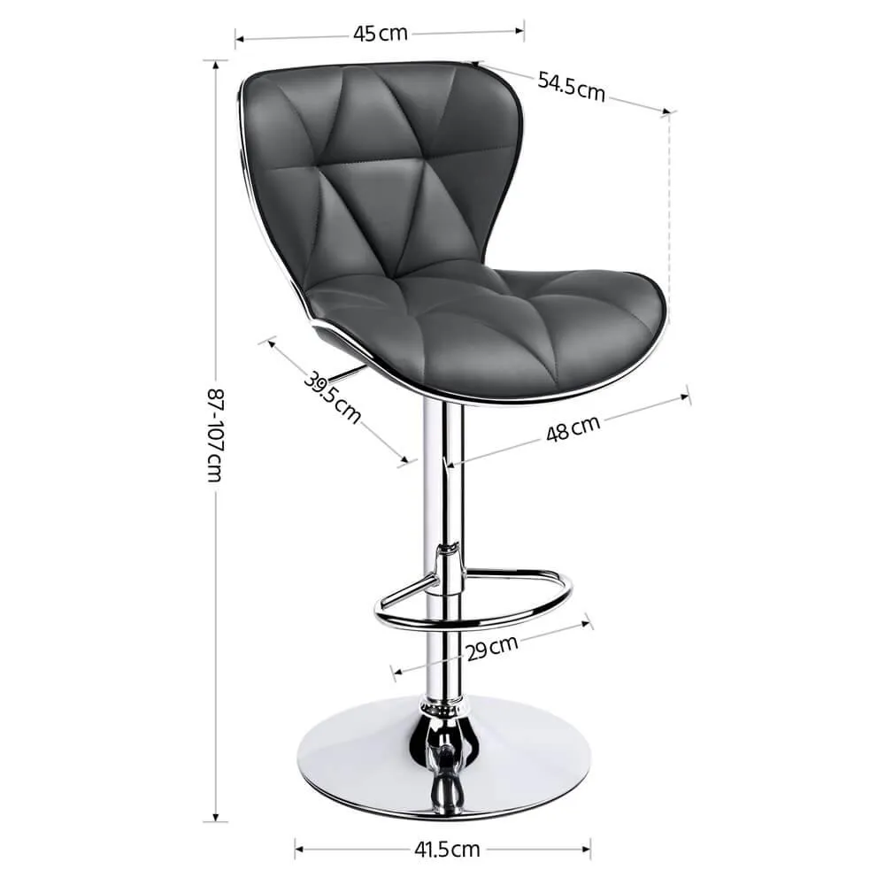 Yaheetech 22.4-30.3 Inch Adjustable Seat Height PU Leather Swivel Bar Chairs